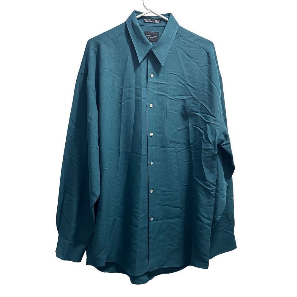 Men’s After Dark By Falcon Bay Green Long Sleeve Button Down Shirt Size L